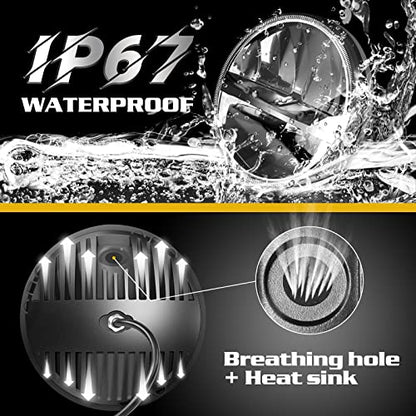 WHDZ 7 Inch Round Led Headlight for Wrangler Cj Jk Tj Motorcycle Offroad Vehicles