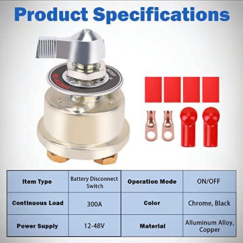 FEITON 300A Battery Disconnect Switch with Faceplate, 12-48V - color: 300A