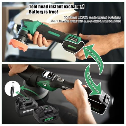BATOCA Cordless Car Polisher Pro Combo Kit - S4 Brushless DA/RO+S2 Buffer