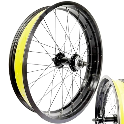 20/26 x 4.0 Fat Bike Front Wheel, 36H Double Wall Aluminum Rim, 135mm QR Disc Brake Hub, Snow Beach E-Bike Ready, Lightweight Trail-Tough MTB Wheelset