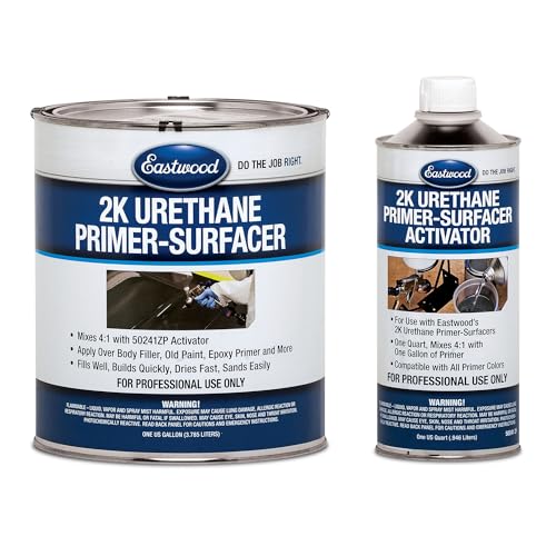 Eastwood 2K Urethane Primer Paint Surfacer Black Gallon and Activator Kit - color: Black, size: 256 Fl Oz (Pack of 1)