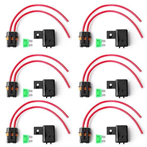 Newdeli Waterproof Inline Fuse Holder 12V with Cover 6 Pack - Automotive/Marine/Vehicle Weatherproof ATO/ATC Blade Fuse Holder 12AWG 30A Protecting Circuits and Electrical Equipment - size: 6 Pack 12AWG Fuse Holder