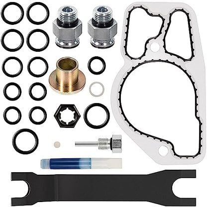 High Pressure Oil Pump HPOP Master Service Kit & Hoses Lines & Crossover Kit for Ford 7.3L Powerstroke Diesel engines F-series E-series Excursion 1999 2000 2001 2002 2003 Complete Set 38 PCS - style: Master Service Kit+Hoses Lines+Crossover Kit