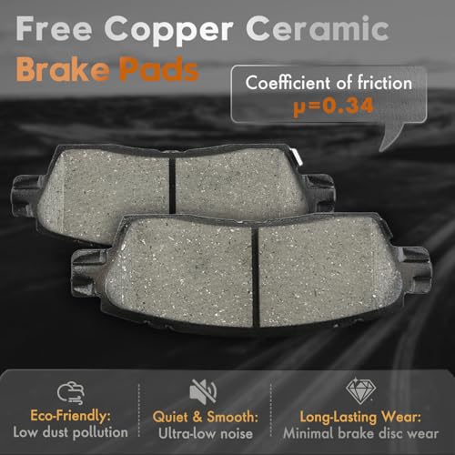 BETTHAND Front And Rear Brake Pads And Rotors Compatible With Chevy, GMC - size: 580359*2+580029*2+D1169-8282+D883-L7760
