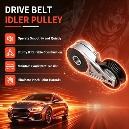 38104 Belt Tensioner w/Pulley for Chevy Malibu & Pontiac Grand Am - size: 88909594