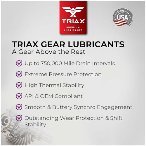 TRIAX Synergy Gear MT 75W-90 GL-4 (MT-90); Full Synthetic Manual Trans Fluid; Smooth Shifting; No Sticking, Slipping, Vibration, or Shudder; Yellow Metal Safe (1 Quart) - size: 1 Quart