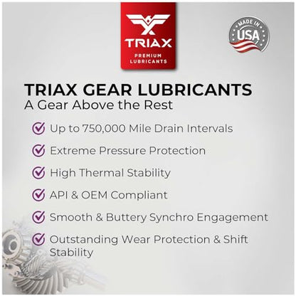 TRIAX Synergy Gear MT 75W-90 GL-4 (MT-90); Full Synthetic Manual Trans Fluid; Smooth Shifting; No Sticking, Slipping, Vibration, or Shudder; Yellow Metal Safe (4 Gallon Pack) - size: 4 Gallon Pack