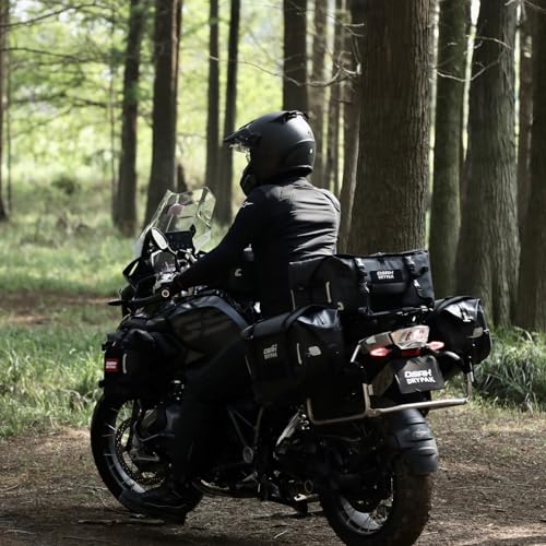 OSAH DRYPAK Waterproof Motorcycle Tail Bag, 40L Waterproof Duffel Bag, Motorcycle Dry Bag, Multifunctional Luggage Bag with Shoulder Straps for Travel, Camping, Fishing - color: Black