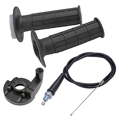 H01012 Throttle Cable Grip Casing Set with 7/8" Handlebar Throttle Cable 36 inch Replacement for Kawasaki KX 60 65 80 85 100 125 250 KLX110 1974-2012