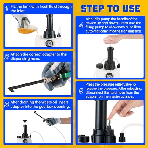 DASBET 3L Transmission Fluid Pump Kit with 12pcs ATF Adapters