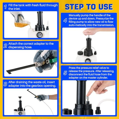 DASBET 3L Transmission Fluid Pump Kit with 12pcs ATF Adapters