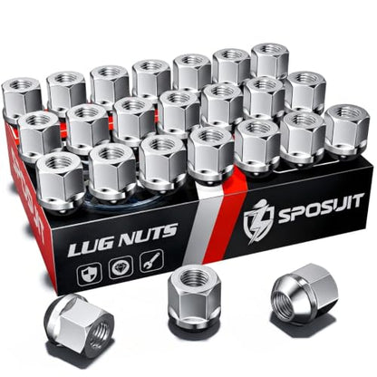 Sposuit 24 Pcs M14x1.5 Open End Lug Nuts Replacement for Chevrolet - color: Chrome, size: M14x1.5, style: 24 Pcs Open End