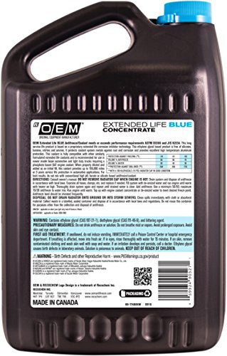 Recochem OEM 86-174BOEM Blue Premium Antifreeze Concentrate Extended Life BLUE, 1 gallon, 1 Pack - color: Light Blue, style: Concentrate