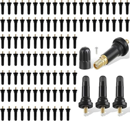 TPMS 17-20008 Rubber Clip-on Tire Pressure Sensor Valve, 100PCS