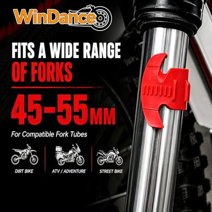 Motorcycle Fork Seal Saver Cleaner & Oil Level Syringe Gauge Fluid Tool - color: Red