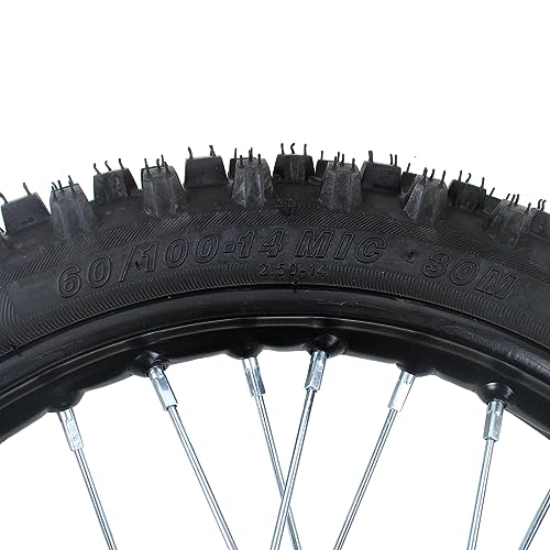 Dirt bike tire 12-15mm Bearing Front 60/100-14 2.75-14 Rim tube tire Disc Brake Wheel Rim With 190MM brake disc