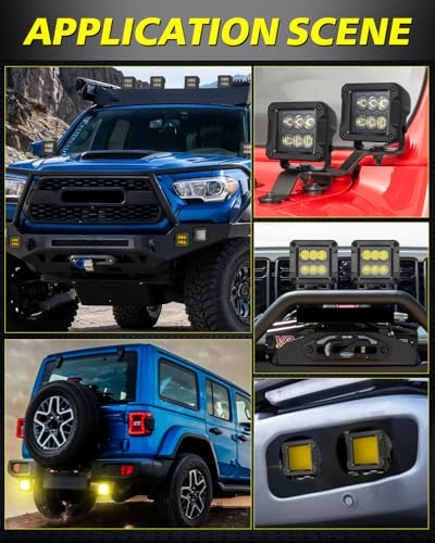 3 Inch Amber LED Pods 120W CREE LED Cubes Offroad Driving Lights - color: Yellow Spot, size: 3 Inch Cube