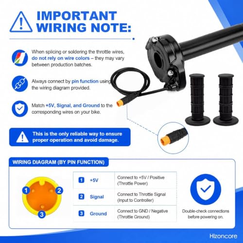 Full Twist Throttle for Macfox, Surron Throttle Grip for HappyRun Qlife - color: Black