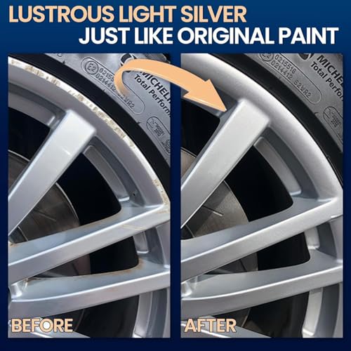 Silver Rim Touch Up Paint, Chrome Wheel Scratch & Curb Rash Repair Pen Kit - color: No. 03 Light Silver