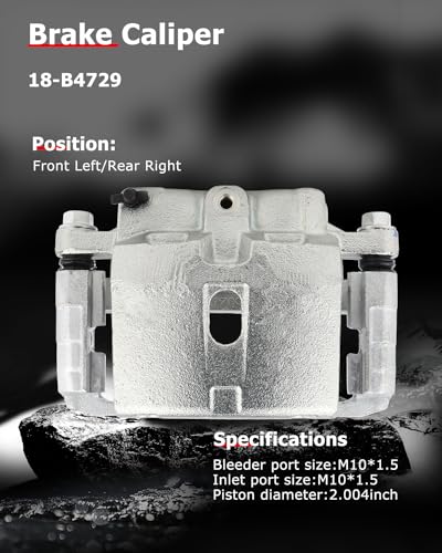 cciyu Front Left/Rear Right Disc Brake Caliper Assembly w/Bracket 18-B4729 - size: Front Left[18-B4729]