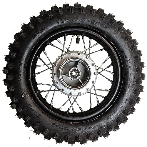10" Rear Wheel Rim Tire Assembly 12mm Bearing for 50cc 70cc 90cc 110cc Dirt Pit Pro Trail Bike CRF50 DRZ70 PW50 BBR50 TTR50 DRZ50 SSR 3.00-10 80/100-10 1.4x10 (Tire 3.00-10 No Drum Brake) - size: Tire 3.00-10 No Drum Brake