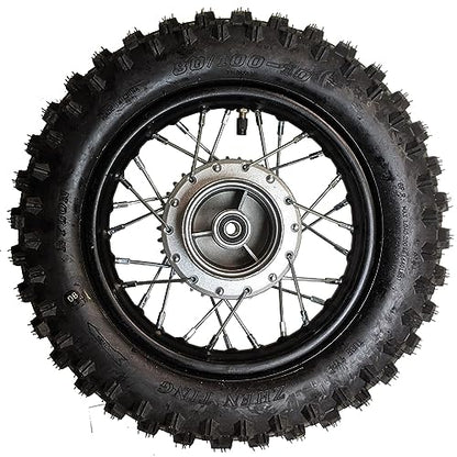 10" Rear Wheel Rim Tire Assembly 12mm Bearing for 50cc 70cc 90cc 110cc Dirt Pit Pro Trail Bike CRF50 DRZ70 PW50 BBR50 TTR50 DRZ50 SSR 3.00-10 80/100-10 1.4x10 (Tire 3.00-10 No Drum Brake) - size: Tire 3.00-10 No Drum Brake