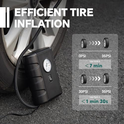 Tire Inflator Portable Air Compressor 12VDC 100 PSI Air Pump