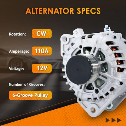 DynaVim Parts New 3-PIN Alternator For Nissan Altima 2007-2012 2.5L 11258N - size: 11258N