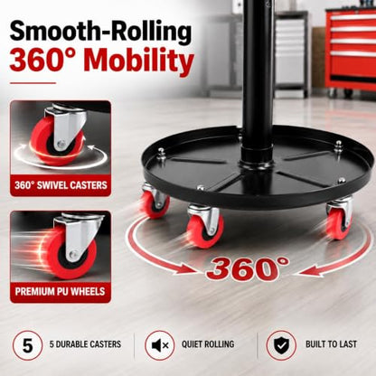 PowerSmart 330 lbs Capacity Adjustable Pneumatic Roller Seat with Wheels