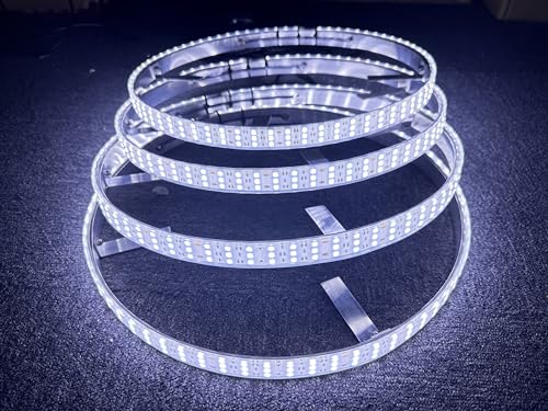 SDO Super Bright 17.5" Triple Row 1008Leds Pure White LED Illuminated Wheel Ring Light Switch/Remote Ctrl High Intensity White Rim Light Flashing IP68 Strobe LED Wheel Well for Truck Vehical - size: 17.5''