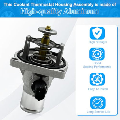 96984104 Engine Coolant Thermostat Housing Assembly for Chevy Aveo 2009-2011 Chevy Cruze 2011-2016 Chevy Sonic 2013-2018 Pontiac G3 2009-2010 55564891