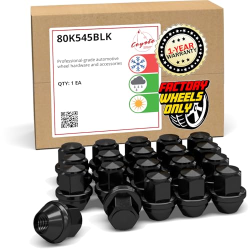 Wheel Accessories Parts 20 Pcs M12x1.5 12x1.5 Thread OEM Style Lug Nuts 1.25" 32mm Long Black 3/4" 19mm Hex Fits Ford Bronco Sport Escape Fusion ｜ Lincoln Corsair CV6Z-1012-C ｜ 611-303 - color: Black, style: Ford Escape Fusion