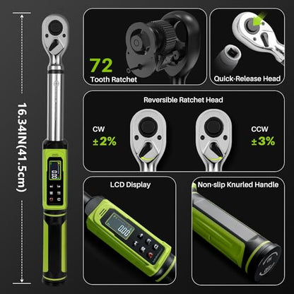3/8" Digital Torque Wrench-1.5-99.6Ft.Lb for Car Motorcycle Repair - style: 3/8" 1.5-99.6 Ft.Lb Set