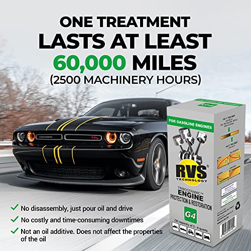 G4 Engine Oil Treatment, for Gasoline Engines with a Motor Oil Capacity up to 4 quarts; Save Fuel, Boost Power and Safely Restore and Protect Your Car, Truck, and All Other Engines - size: 4 Qts