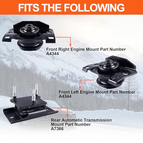 Engine Motor Mount Compatible with Nissan Pathfinder 2005-2012 V6 4.0L,Nissan Xterra 2002-2015 V6 4.0L,Suzuki Equator 2009-2012 V6 4.0L,Replacement for A4344 A4344 A7366 - size: Pathfinder 05-12