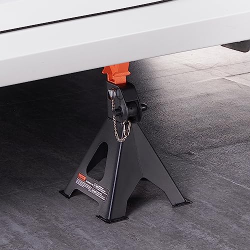 VEVOR Jack Stands, 3 Ton (6,000 lbs) Capacity Car Jack Stands Double Locking, 10.8-16.3 inch Adjustable Height, for Lifting SUV, Pickup Truck, Car and UTV/ATV, Red, 1 Pair - style: 3T 2-Locking