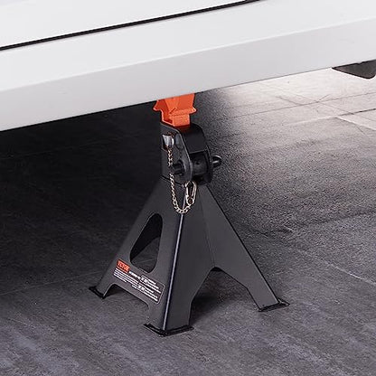 VEVOR Jack Stands, 3 Ton (6,000 lbs) Capacity Car Jack Stands Double Locking, 10.8-16.3 inch Adjustable Height, for Lifting SUV, Pickup Truck, Car and UTV/ATV, Red, 1 Pair - style: 3T 2-Locking