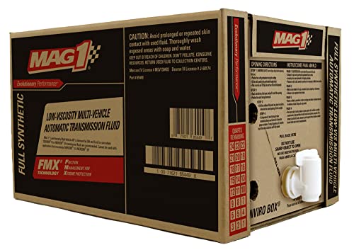 Mag 1 65449 Low Viscosity Multi-Vehicle Full Synthetic Automatic Transmission Fluid - 6 Gallon Enviro Box