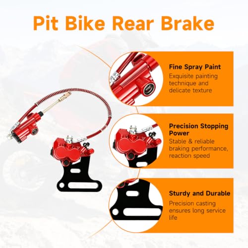 FVRITO Rear Hydraulic Brake Master Cylinder Caliper for SSR 125 Dirt Bike - color: Red