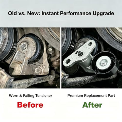A/C Drive Belt Tensioner Kit Fits for Chevy Silverado 1500 Avalanche Express Suburban Tahoe GMC Savana Sierra Yukon Cadillac Escalade 1999-2008, P/N: 19311139, 38159, ACK040378HD