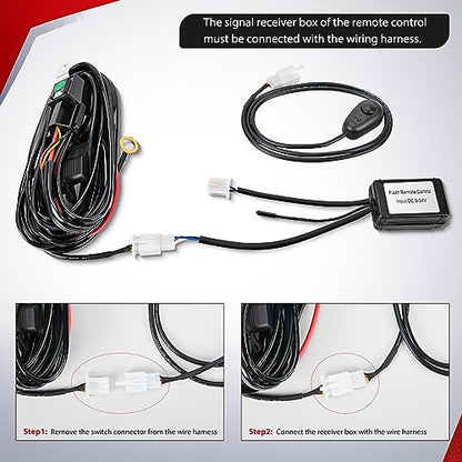 Nilight 14AWG Remote Wiring Harness Wireless Strobe Switch 12V 20A 1Lead - color: 14AWG-1 Lead Remote +Flash