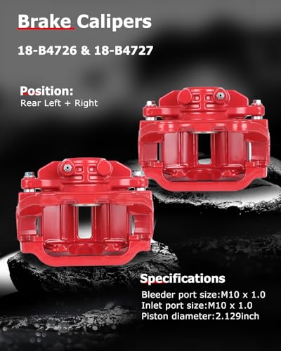 cciyu Front & Rear Brake Calipers W/Bracket 18B4729 18B4728 18B4726 18B4727 - size: Front & Rear[18-B4729+18-B4728+18-B4726+18-B4727]