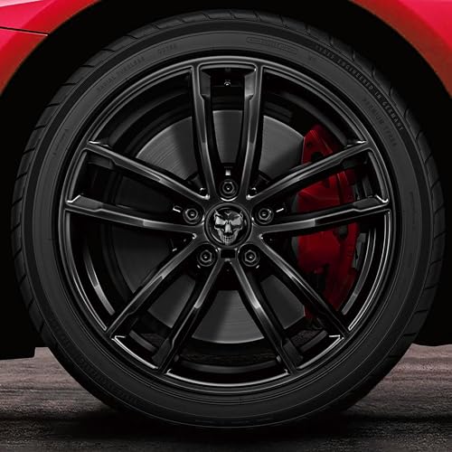 Biomar Labs 4 x 68mm Wheel Centre Alloy Hub Center Caps Compatible with BMW 36136783536 Hubcaps Skull Black CB 48