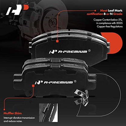 A-Premium Front and Rear Drilled Slotted Brake Rotors and Ceramic Pads Kit - style: 2002-2004 (Drilled & Slotted)