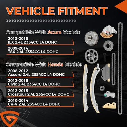 14510-R40-A01 Timing Chain Kit with Camshaft Adjuster Fit for Honda CR-V - size: 13620RAAA02
