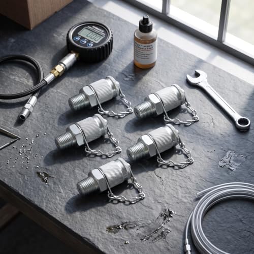 Hydraulic Test Coupling Adapter Kit High Pressure with Sealing Thread for Hose Fitting Oil Measuring Tool(NPT1/4) - size: NPT1/4