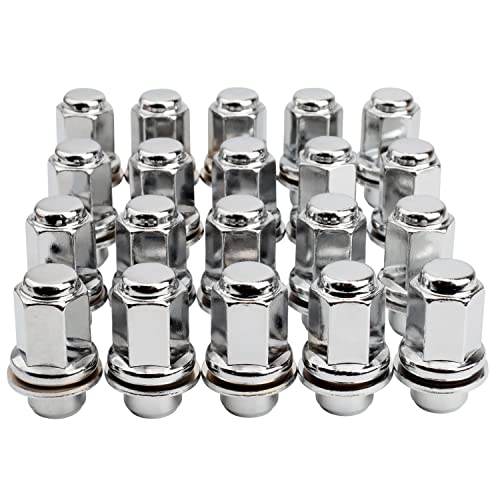 14x1.5mm OEM Style Factory 1.85 Inch 7/8 22mm Hex Mag Washer Lug Nuts,20PCS - color: Chrome, size: M14x1.5