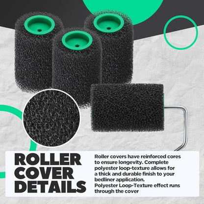 Teenyyou 12 Pcs 3.9" Textured Bed Liner Roller Covers Quick Dry Roll on Bed Liner Kit for Truck Coatings Create Textured Effects Use Paint and Non Skid Protective Coatings to Cr