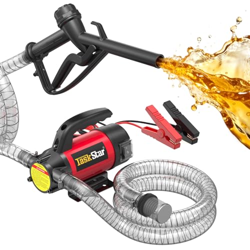 TaskStar Electric Diesel Transfer Pump Kit, 12V 13 GPM for Diesel Kerosene - color: 12V 13GPM Wired, Scarlet