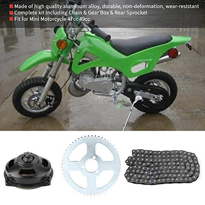Ejoyous Motorcycle Sprocket Chain Kit, Drive System T8F Chain & 6T & Rear Sprocket Kit Fit for Mini Motorcycle